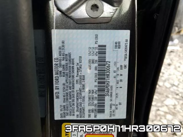 3FA6P0H71HR300672 фото 2