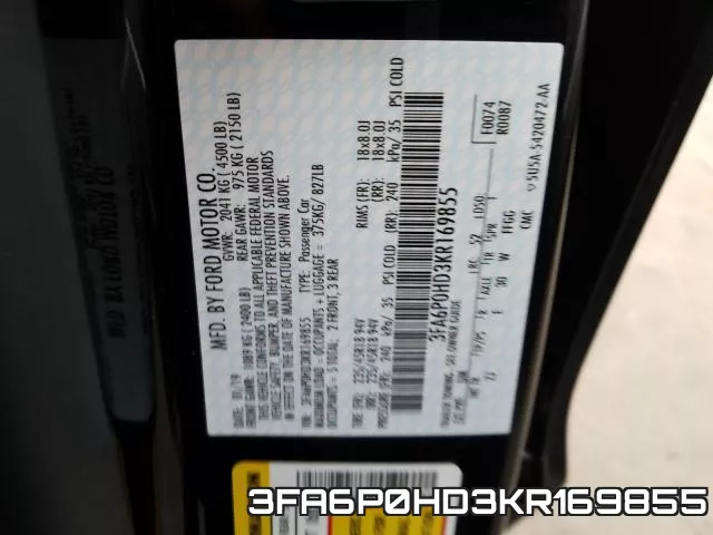 3FA6P0HD3KR169855 фото 2