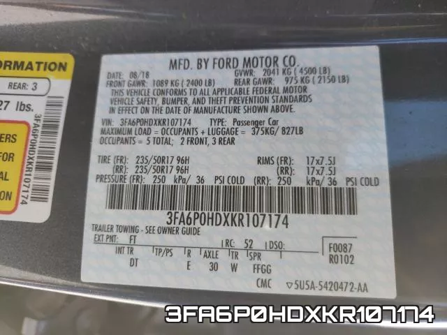 3FA6P0HDXKR107174 фото 2