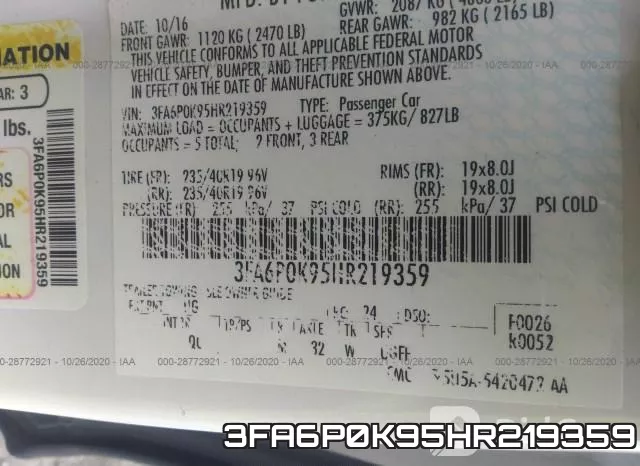 3FA6P0K95HR219359 фото 10