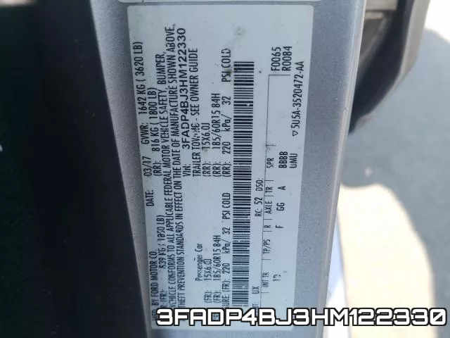 3FADP4BJ3HM122330 фото 2