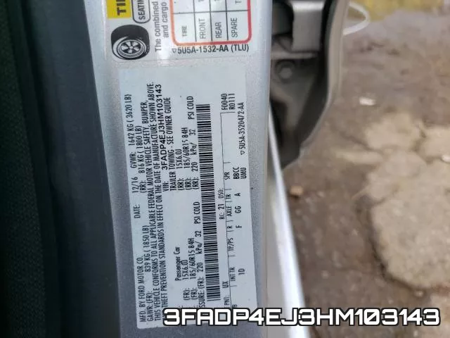 3FADP4EJ3HM103143 фото 2