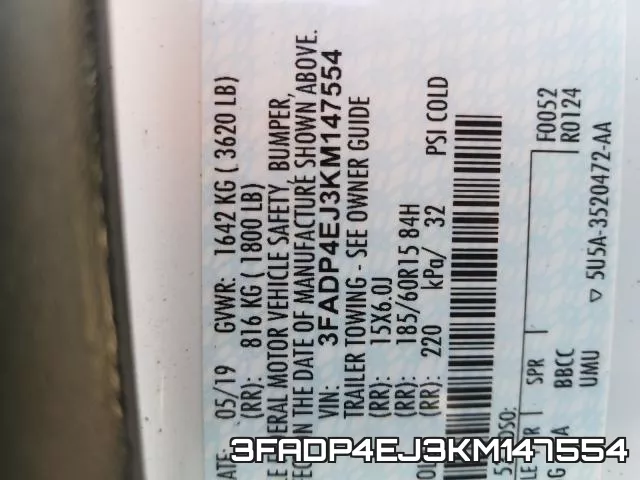 3FADP4EJ3KM147554 фото 2