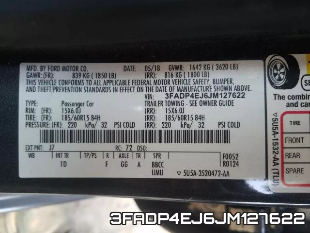 3FADP4EJ6JM127622 фото 2