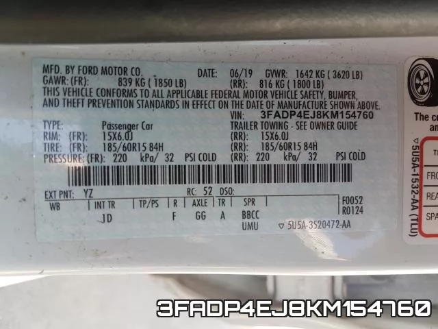 3FADP4EJ8KM154760 фото 2