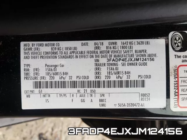 3FADP4EJXJM124156 фото 2