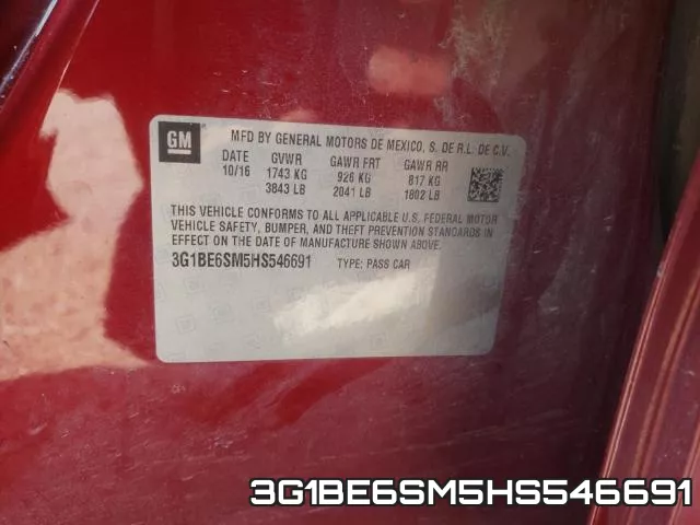 3G1BE6SM5HS546691 фото 2