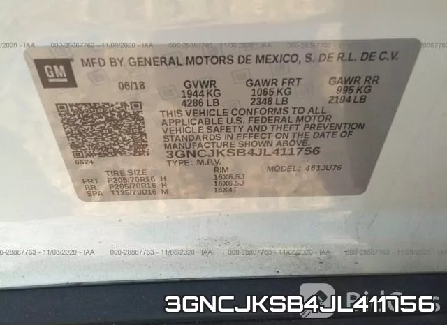 3GNCJKSB4JL411756 фото 10