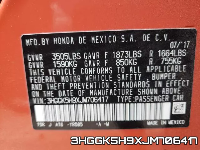 3HGGK5H9XJM706417 фото 2