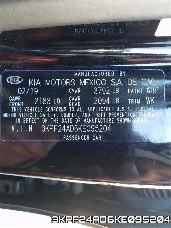 3KPF24AD6KE095204 фото 2