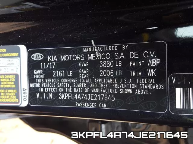 3KPFL4A74JE217645 фото 2