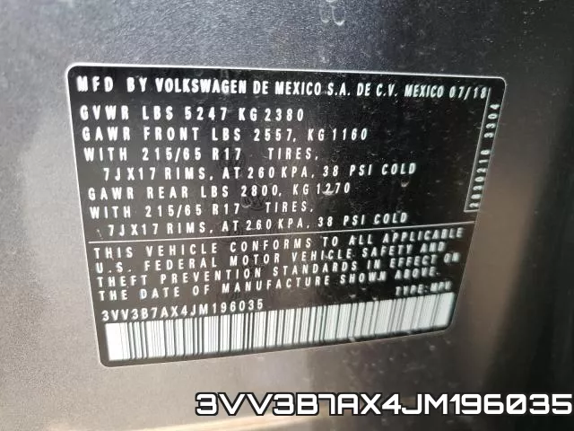 3VV3B7AX4JM196035 фото 2