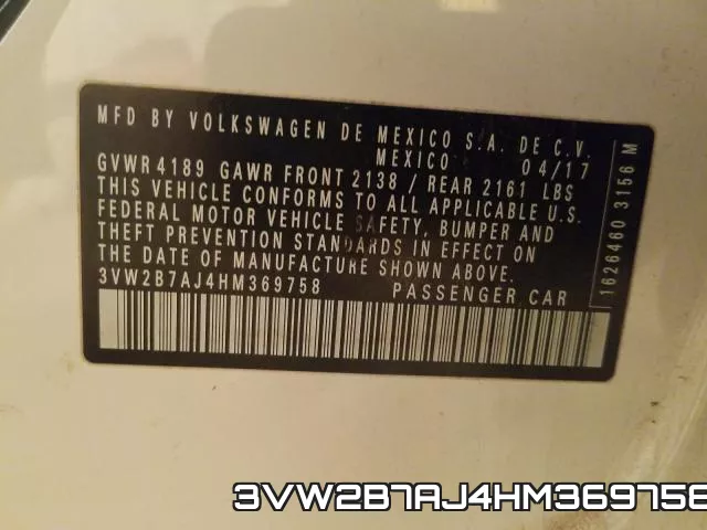 3VW2B7AJ4HM369758 фото 2