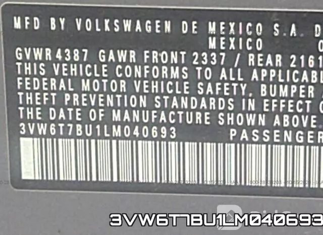 3VW6T7BU1LM040693 фото 10