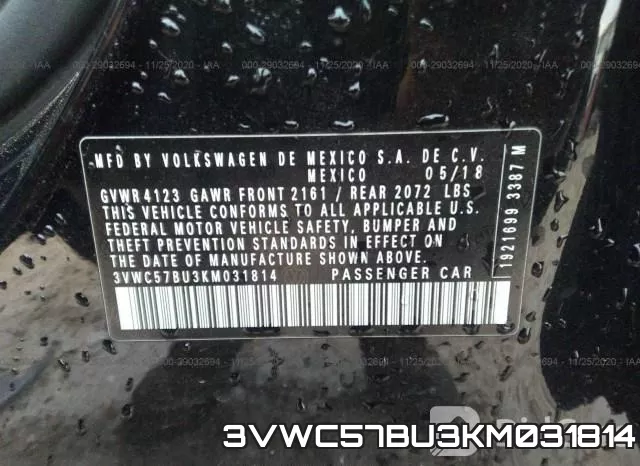 3VWC57BU3KM031814 фото 10