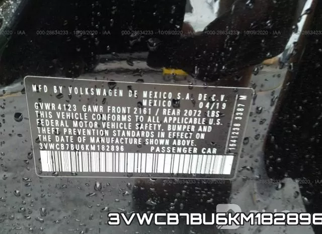 3VWCB7BU6KM182896 фото 10