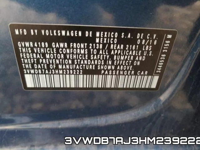 3VWDB7AJ3HM239222 фото 2