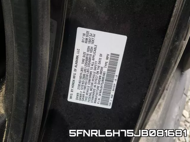 5FNRL6H75JB081681 фото 2
