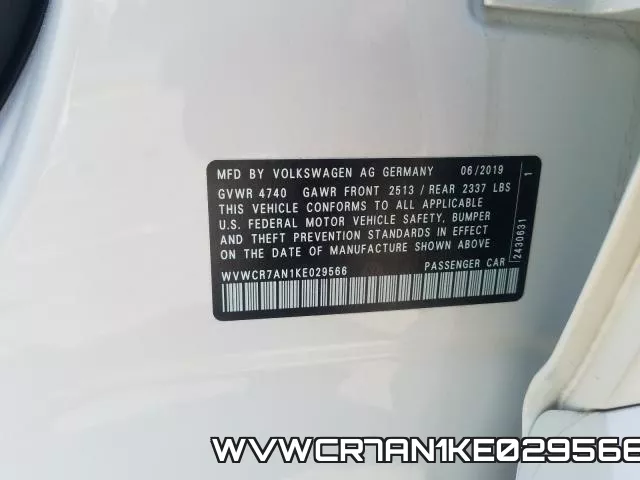 WVWCR7AN1KE029566 фото 2