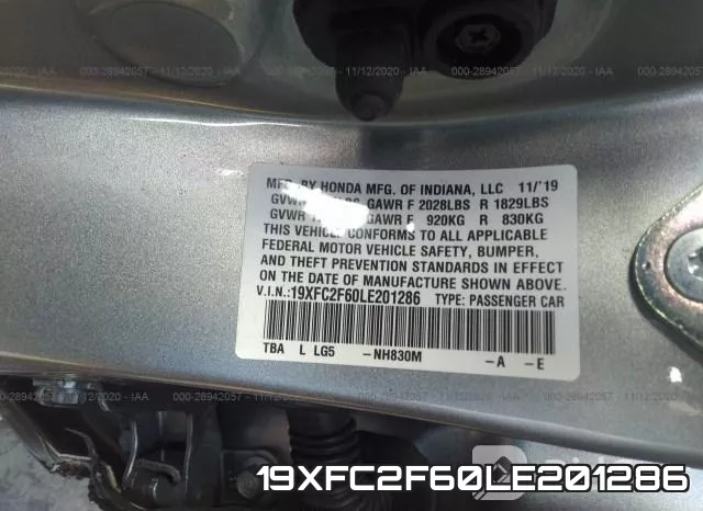19XFC2F60LE201286 фото 10