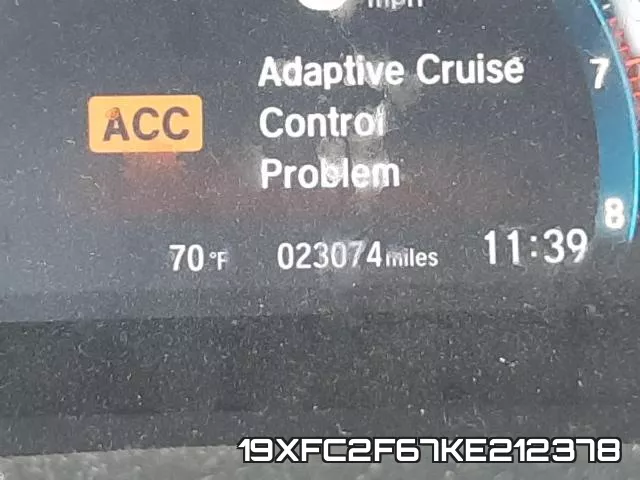 19XFC2F67KE212378 фото 8