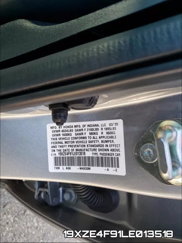 19XZE4F91LE013518 фото 2