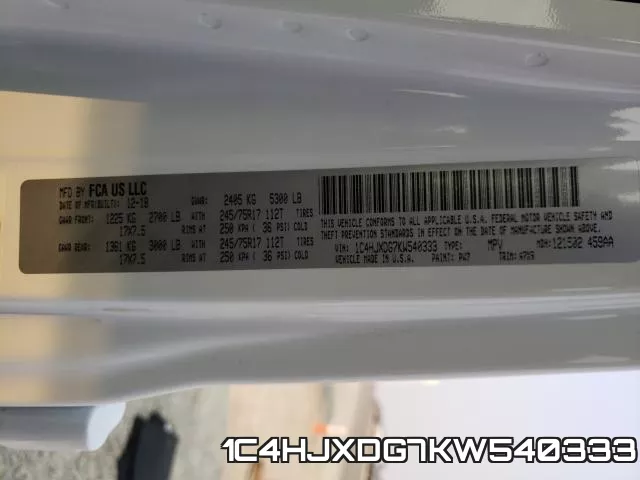 1C4HJXDG7KW540333 фото 2