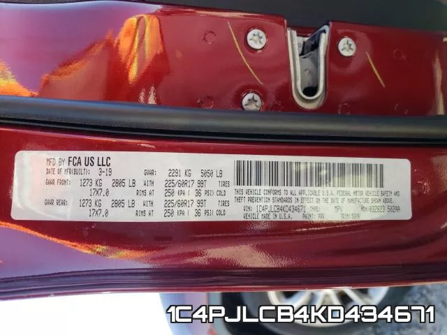 1C4PJLCB4KD434671 фото 2