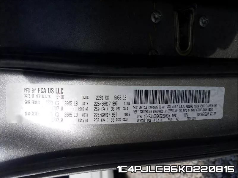 1C4PJLCB6KD220815 фото 2