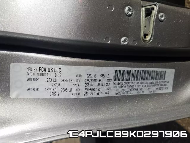 1C4PJLCB9KD297906 фото 2