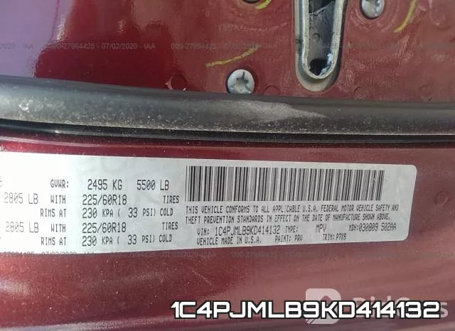 1C4PJMLB9KD414132 фото 10