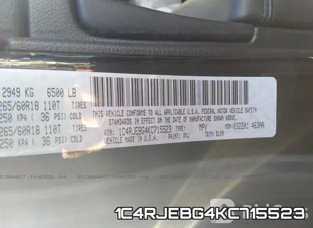 1C4RJEBG4KC715523 фото 10
