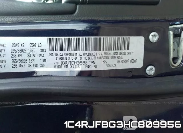 1C4RJFBG3HC809956 фото 10