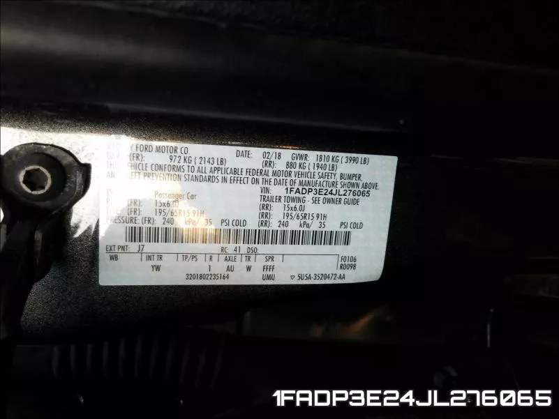 1FADP3E24JL276065 фото 2