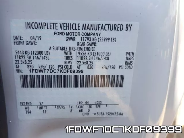 1FDWF7DC7KDF09399 фото 2