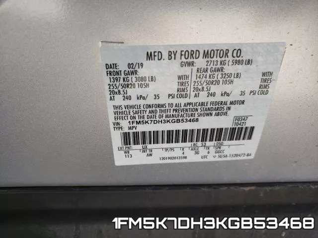 1FM5K7DH3KGB53468 фото 2