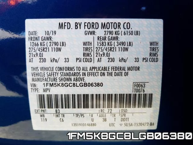 1FM5K8GC8LGB06380 фото 2
