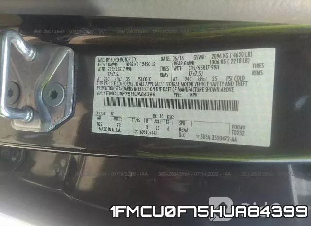 1FMCU0F75HUA84399 фото 9