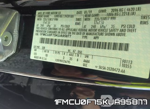 1FMCU0F75KUA95877 фото 10