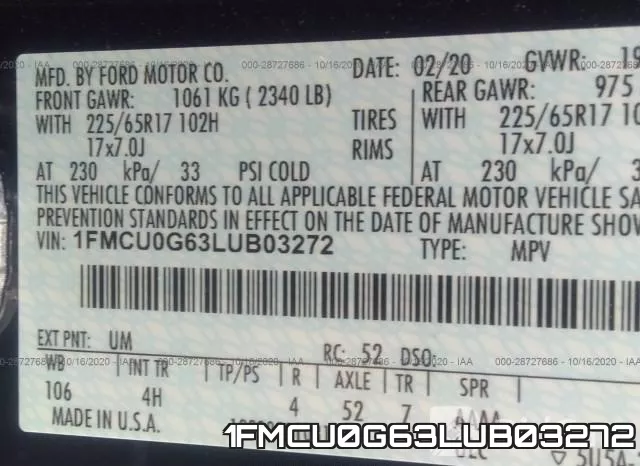 1FMCU0G63LUB03272 фото 10