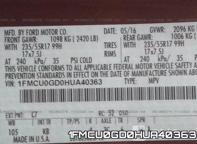 1FMCU0GD0HUA40363 фото 10