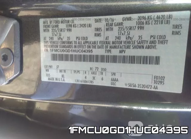 1FMCU0GD1HUC04395 фото 10