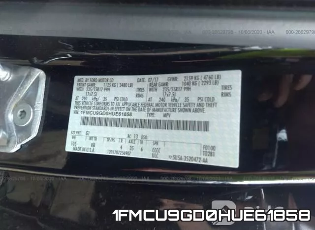 1FMCU9GD0HUE61858 фото 10