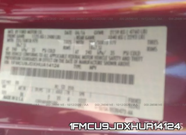 1FMCU9JDXHUA14124 фото 10