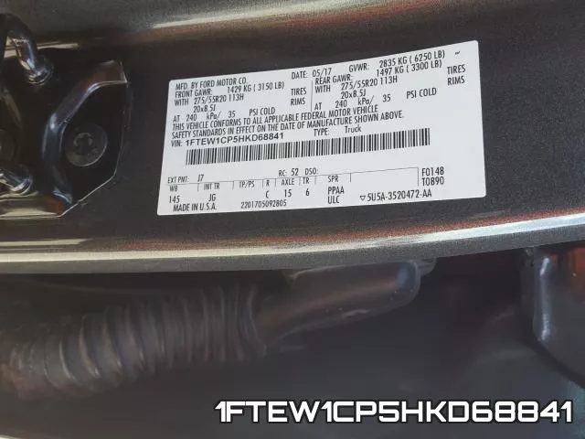 1FTEW1CP5HKD68841 фото 2