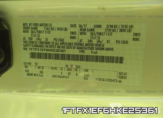 1FTFX1EF6HKE25361 фото 10