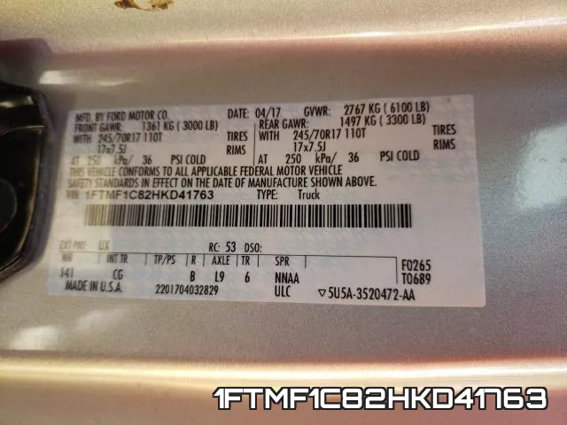 1FTMF1C82HKD41763 фото 2