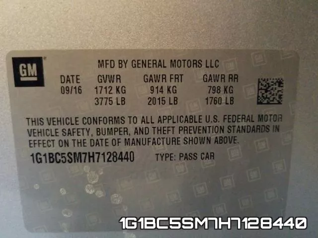 1G1BC5SM7H7128440 фото 2