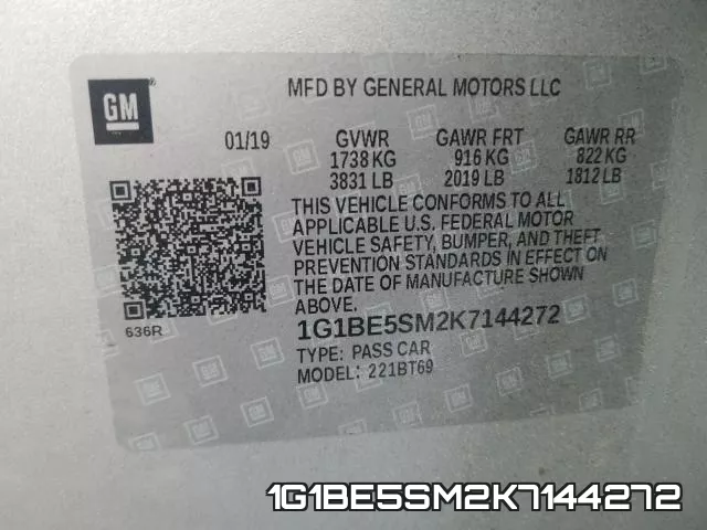 1G1BE5SM2K7144272 фото 2