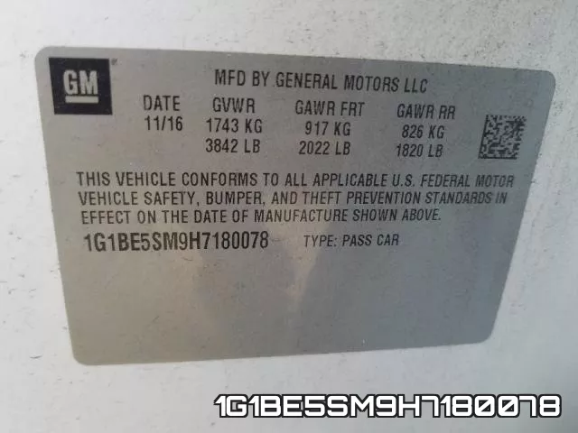 1G1BE5SM9H7180078 фото 2